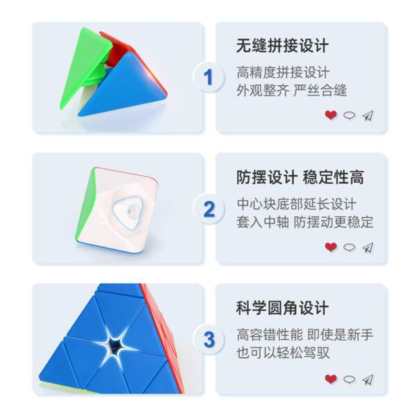 永駿 冠龍 金字塔 二代  魔術方塊 三階 異形玩具  速解 魔方 益智玩具 pyraminx 黑色