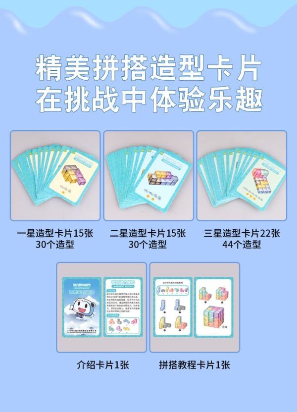 磁力積木奇藝魔方格 磁力 積木 索碼 透明彩色 魔術方塊 魔方 益智玩具 卡片版 puzzles
