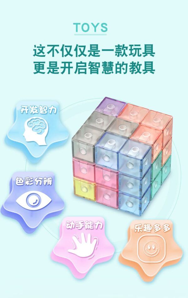 磁力積木奇藝魔方格 磁力 積木 索碼 透明彩色 魔術方塊 魔方 益智玩具 卡片版 puzzles