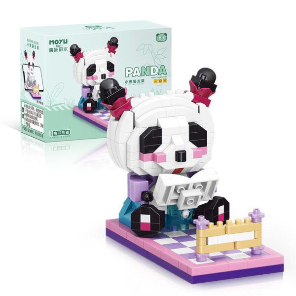 魔域文化  大熊猫  系列玩具  微顆粒拼裝積木 微型鑽石  小颗粒拼裝  積木  手機支架(材料包)