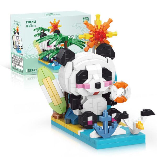 魔域文化  大熊猫  系列玩具  微顆粒拼裝積木 微型鑽石  小颗粒拼裝  積木  手機支架(材料包)