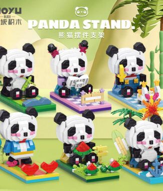 魔域文化  大熊猫  系列玩具  微顆粒拼裝積木 微型鑽石  小颗粒拼裝  積木  手機支架(材料包)