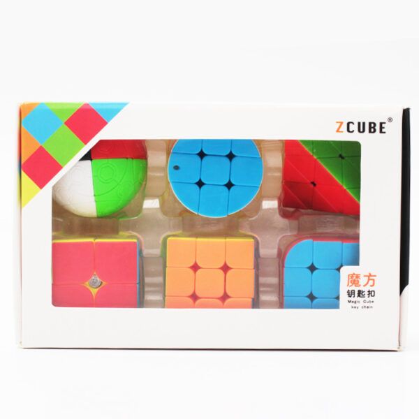 Zcube 鑰匙圈 迷你六件套 禮盒 二階 三階 圓柱 三面體 西班牙球(有盒損)