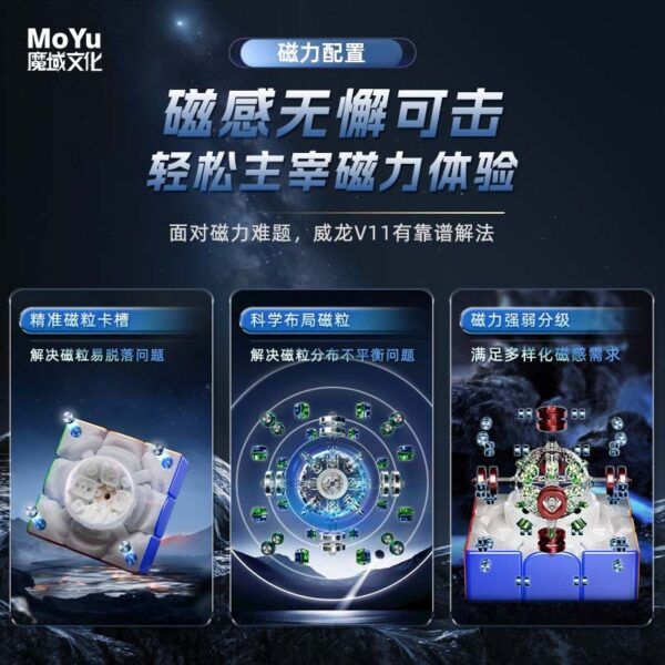 魔域 威龍V11 三階 魔方 磁力 魔衣 8磁球軸 20磁球軸 磁懸浮 競速 AI 魔方 球軸定位 陀螺儀 磁芯 智能對戰 充電盒