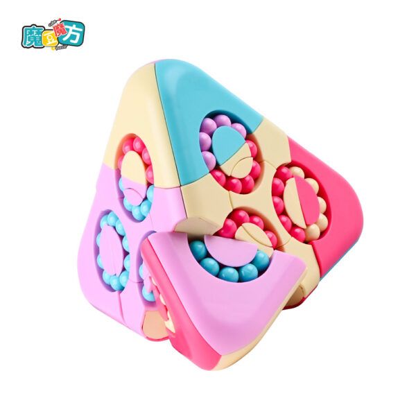 金字塔魔豆 馬卡龍 深藍 淺藍 魔豆金字塔 益智 旋轉 解壓 滾珠 陀螺