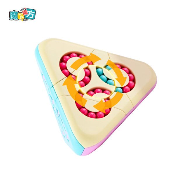 金字塔魔豆 馬卡龍 深藍 淺藍 魔豆金字塔 益智 旋轉 解壓 滾珠 陀螺