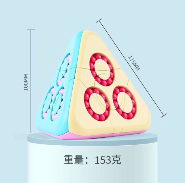 金字塔魔豆 馬卡龍 深藍 淺藍 魔豆金字塔 益智 旋轉 解壓 滾珠 陀螺