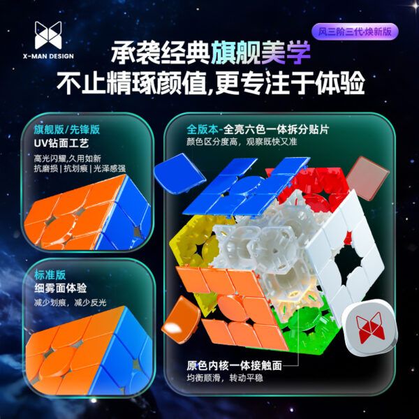 奇藝  風三階  三代 煥新 魔方UV 鑽面 雙調系統 軸心磁力 磁懸浮 先鋒版