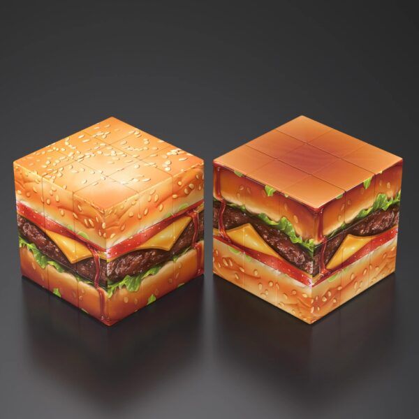 Zcube漢堡三階魔術方塊初學者入門兒童學生創意 魔術方塊玩具