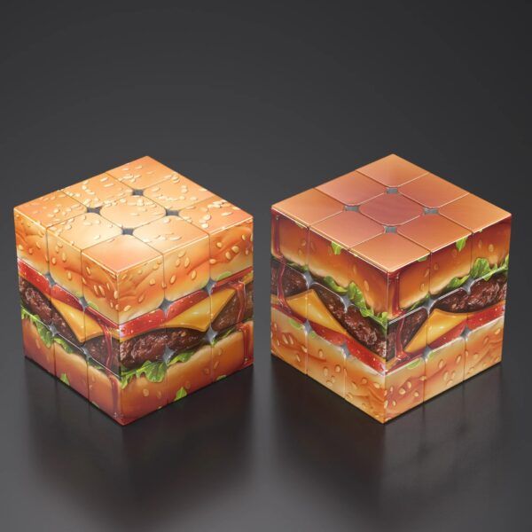 Zcube漢堡三階魔術方塊初學者入門兒童學生創意 魔術方塊玩具