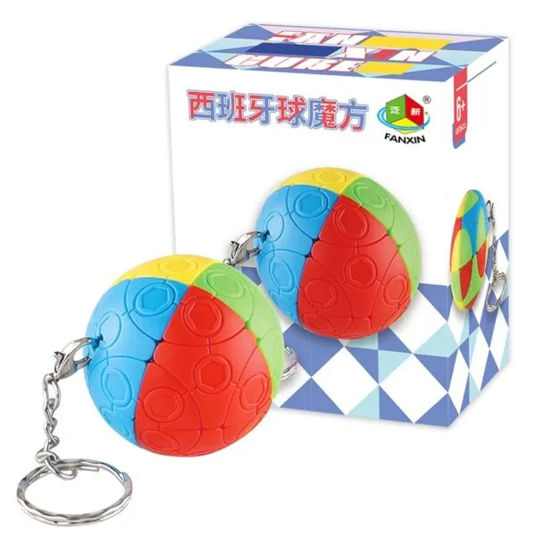 泛新  迷你魔方  西班牙球 鑰匙扣  異形魔方  3.5cm魔方 鑰匙扣 球型玩具 圓形鑰匙圈 圓形魔方