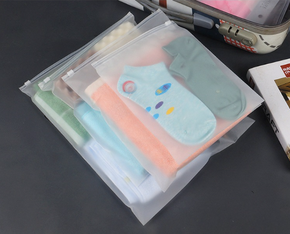 服裝拉鍊袋 14絲 PE透明包裝 袋內衣內褲襪子 衣服磨砂封口 收納拉鍊袋